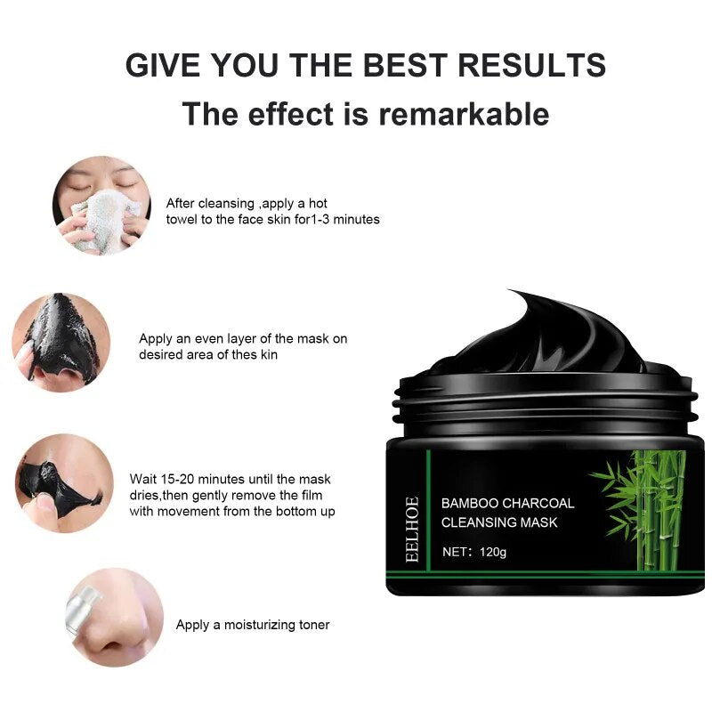 Blackhead Remover Facial Mask Mud Skin Care Shrink Pores Acne Black Head Removal Mask Nose Cleansing Purifying Peel Type Masks