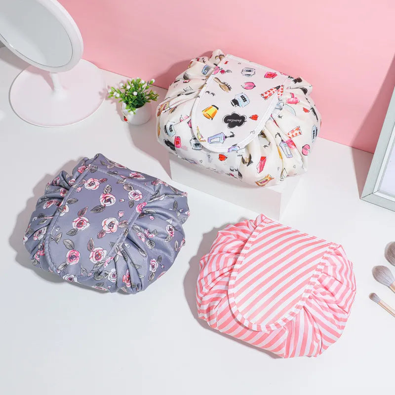 Fashion Cosmetic Storage Bag Women Travel Portable Make Up Bag Toiletry Beauty Case Organizer Waterproof Drawstring Makeup Pouch