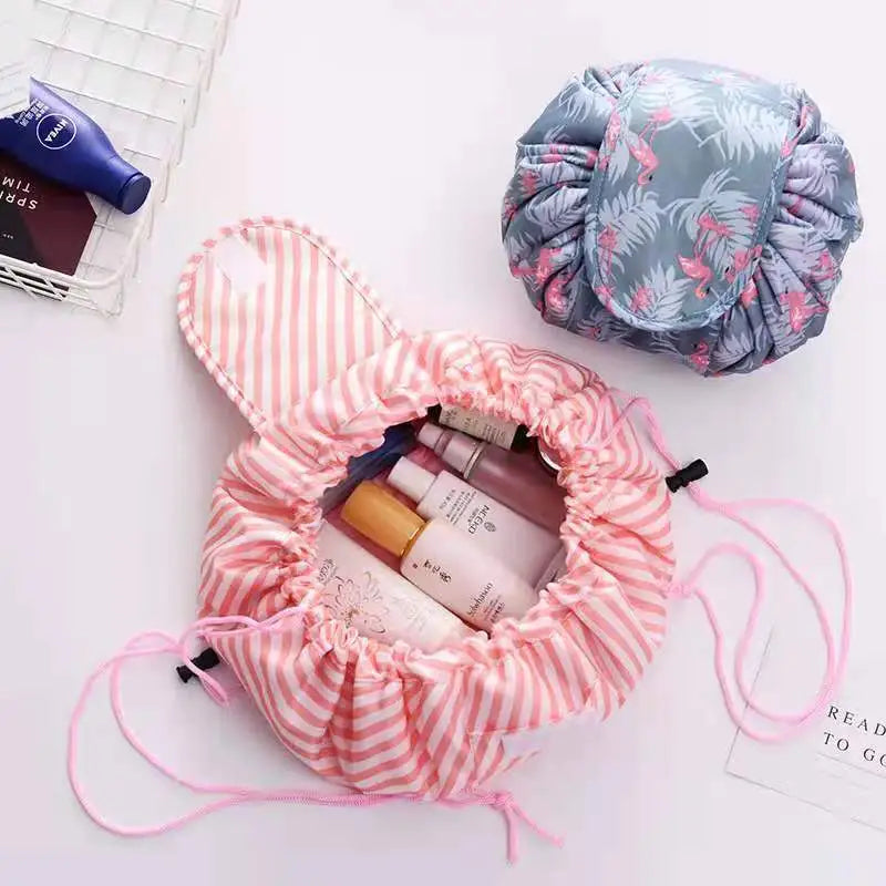 Fashion Cosmetic Storage Bag Women Travel Portable Make Up Bag Toiletry Beauty Case Organizer Waterproof Drawstring Makeup Pouch