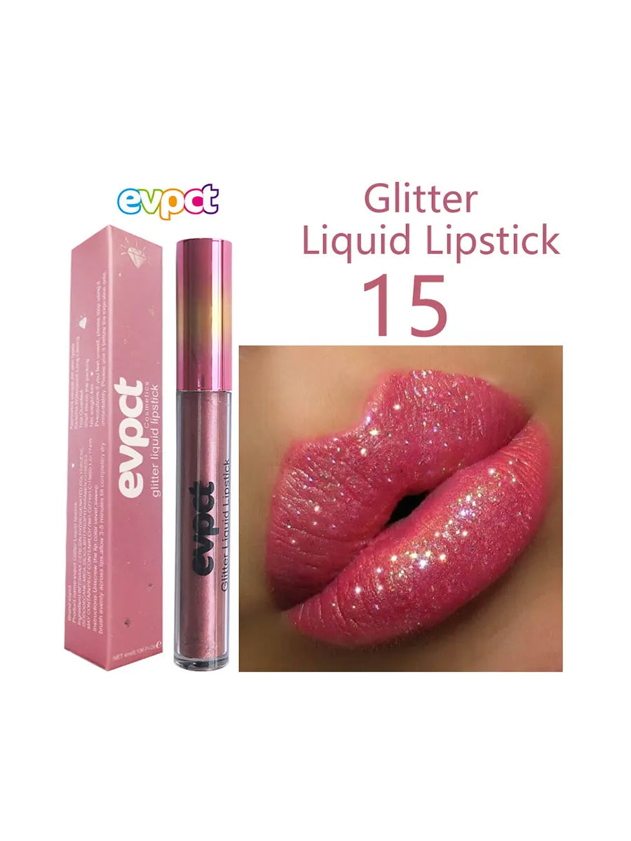 Diamond Shimmer Glitter Lip Gloss Waterproof Long Lasting Metallic Liquid Lipstick Diamond Pearl Colour Lip Gloss Sexy Make Up