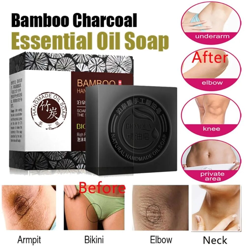 New Natural Organic Herbal Essential Bamboo Oil Soap Whitening Handmade Soap Skin Remove Acne Deep Cleansing Face Hair Care