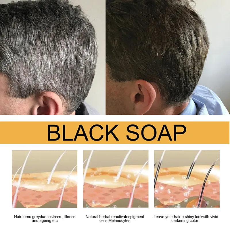 Hair Darkening to Black Soap Shampoo Bar