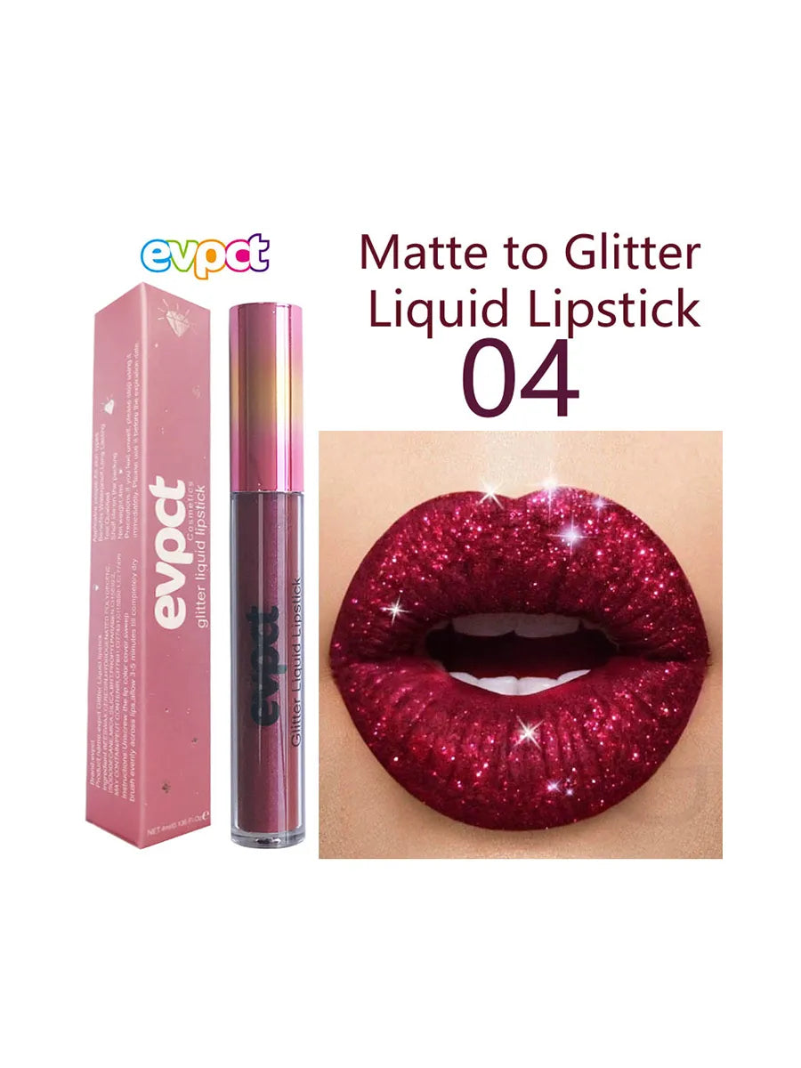 Diamond Shimmer Glitter Lip Gloss Waterproof Long Lasting Metallic Liquid Lipstick Diamond Pearl Colour Lip Gloss Sexy Make Up