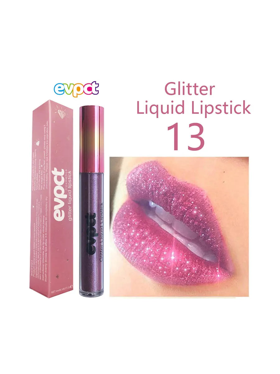 Diamond Shimmer Glitter Lip Gloss Waterproof Long Lasting Metallic Liquid Lipstick Diamond Pearl Colour Lip Gloss Sexy Make Up