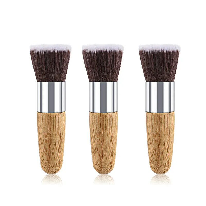 Hot 11pcs Natural Bamboo Handle Makeup Brushes Set High Quality Foundation Blending Cosmetic Make Up Tool Set With Cotton Bag