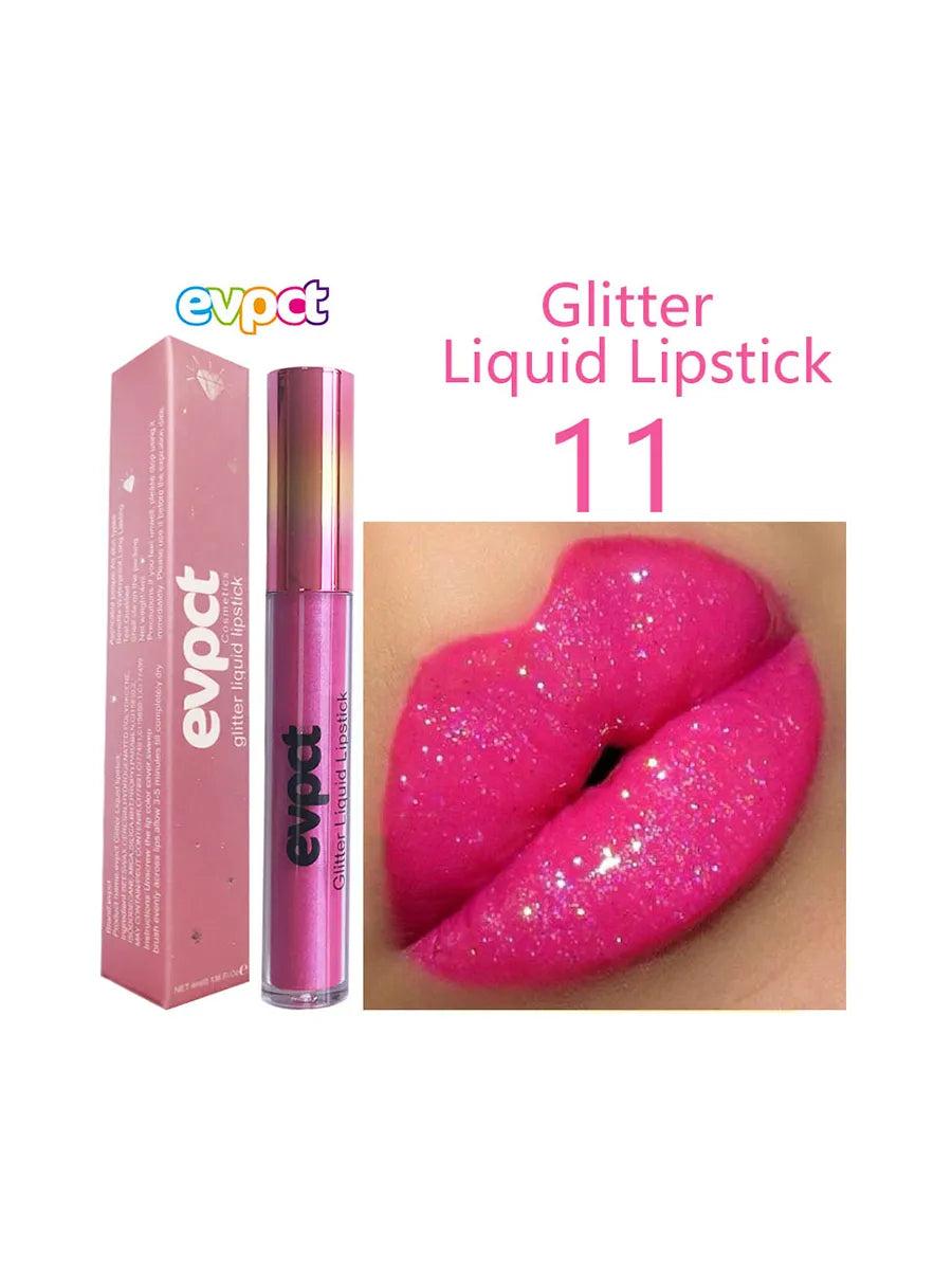 Diamond Shimmer Glitter Lip Gloss Waterproof Long Lasting Metallic Liquid Lipstick Diamond Pearl Colour Lip Gloss Sexy Make Up